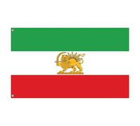 Drapeau Iran avec lion et soleil, 120 x 180 cm Drapeau du Lion royal iranien Ancien drapeau de la Perse Iran de style Pahlavi avec œillets en laiton pour décoration intérieure de jardin (1 pièce)