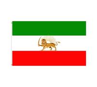 Drapeau Iran Lion 90x151cm, Polyester Double Couche de Haute Qualité Drapeau Résistant aux Intempéries, Couleur Vive, Idéal pour Jardin, Terrasse et Fauteuil Suspendu Armature Intérieur