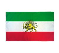 Drapeau Iran Lion, Ensemble de Drapeaux Iraniens de 0,9 x 1,5 m, Drapeau Iranien Historique avec Couronne de Soleil de Lion, pour Terrasse, Jardin (F)