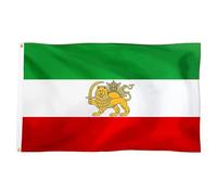 Drapeau Iran Lion, Ensemble de Drapeaux Iraniens de 0,9 x 1,5 m, Drapeau Iranien Historique avec Couronne de Soleil de Lion, pour Terrasse, Jardin (B)