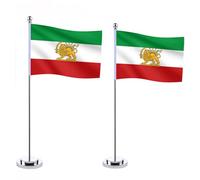 Drapeau Iran Lion Historique, 14×21 Cm / 30 Cm, Avec Support Et Pied, DéCoration Bureau, Cadeau Culturel Pour Amateurs D'Histoire Perse (2)