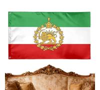 Drapeau Iran Pahlavi Soleil, Vieux Drapeau Iranien 90 x 150 cm avec œillets, Drapeau Iran Pahlavi Grand, Anciens drapeaux Iran avec Couronne Solaire Drapeau Persian (90 x 150 cm/60 x 90