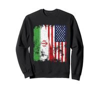 Drapeau Iran USA Vieilli - Demi Américain Sweatshirt