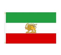 Drapeau iranien, avec lion, couronne et soleil, 90 x 150 cm, couleurs vives, décoration anti-décoloration, pour fêtes d'été, anniversaires, école, maison, événements sportifs (B)