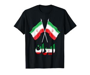 Drapeau iranien croisé avec Inscription persane T-Shirt