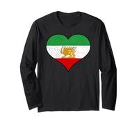 Drapeau iranien ou Persan en Forme de cœur avec Inscription « I Love The Iranian People » Manche Longue