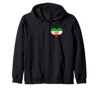Drapeau iranien ou Persan en Forme de cœur avec Inscription « I Love The Iranian People » Sweat à Capuche