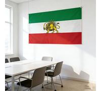 Drapeau Iranien Patriotique, Drapeau Historique De L'iran Avec Lion Et Soleil, Double Couture Et Résistant Aux UV, Idéal Pour La Décoration Extérieure De Jardin (Multicolore-B)