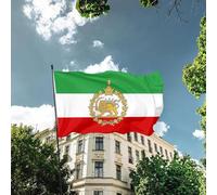 Drapeau Iranien Patriotique, Drapeau Historique De L'iran Avec Lion Et Soleil, Double Couture Et Résistant Aux UV, Idéal Pour La Décoration Extérieure De Jardin (Multicolore-A)