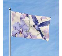 Drapeau Iris Colibri Décoratifs Drapeaux Couture Double Face Bannière Pour Célébrations Decor Événements Sportifs 3X5Ft