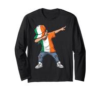 Drapeau Irlandais Dabbing Boy St Patrick Manche Longue