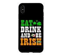 Drapeau Irlandais « Eat Drink and Be » avec trèfle pour la Saint-Patrick Coque pour iPhone XS Max