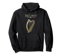 Drapeau irlandais et harpe avec trèfles Sweat à Capuche
