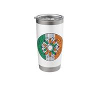 Drapeau Irlandais Mandala Fleur Eire Saint Patrick Gobelet isotherme en acier inoxydable double paroi