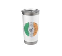 Drapeau Irlandais Mandala Fleur Eire Saint Patrick Gobelet isotherme en acier inoxydable double paroi