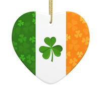Drapeau Irlandais Pendentif en céramique en forme de cœur Cadeau de Noël