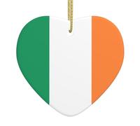 Drapeau Irlandais Pendentif en céramique en forme de cœur Cadeau de Noël