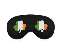 Drapeau irlandais Shamrock Clover Masques pour les yeux doux avec sangle réglable Léger et confortable Bandeau pour dormir