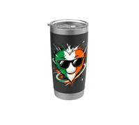 Drapeau Irlande Cœur Cartoon Fierté Irlandaise Gobelet isotherme en acier inoxydable double paroi