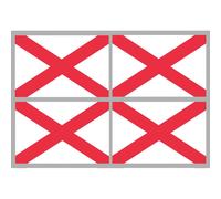 Drapeau Irlande Du Nord - 4 Stickers - 9.5 X 6.3 Cm - Sticker/Autocollant