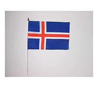 Drapeau Islande 45x30cm HAMPE blanche - LOT DE 10 Drapeaux islandais 30 x 45 cm - AZ FLAG