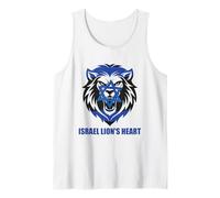 Drapeau Israël en Forme de cœur du Lion - Étoile de David - Patriotisme juif Débardeur