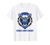 Drapeau Israël en Forme de cœur du Lion - Étoile de David - Patriotisme juif T-Shirt
