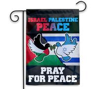 Drapeau Israël Palestine Paix Israël Palestine Maison 30x45cm | pelouse drapeaux Durable Bannière pour fête d'anniversaire Patio fête