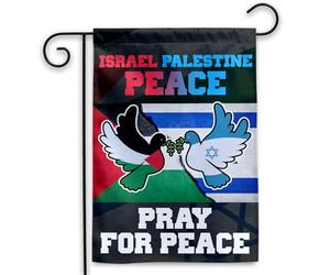 Drapeau Israël Palestine Paix Israël Palestine Maison 30x45cm | pelouse drapeaux Durable Bannière pour fête d'anniversaire Patio fête