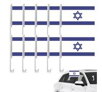 Drapeau israël pour la voiture 10pcs 12x18 pouces à double face drapeau juif avec des drapeaux country à country étanché