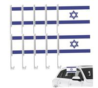 Drapeau israël pour la voiture 10pcs 12x18 pouces à double face drapeau juif avec des drapeaux de country de country imperméables extérieurs résistants à la fonte pour les défilés Festival Eventsrael