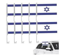 Drapeau israël pour la voiture 10pcs 12x18 pouces à double face drapeau juif avec des drapeaux de country de country imperméables extérieurs résistants à la fonte pour les défilés Festival Eventsrael