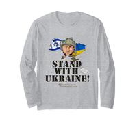 Drapeau Israël Selensky Stand with Ukraine Manche Longue