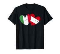 Drapeau Italie Autriche Cœur Amitié Italienne Autri T-Shirt