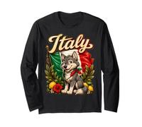 Drapeau Italie Loup Italien Manche Longue