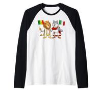 Drapeau Italie Sénégal Racines Italiennes-sénégalaises Manche Raglan