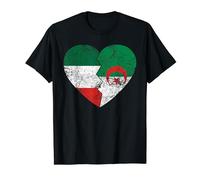 Drapeau italien algérien Cœur | Italie Algérie Roots Vintage T-Shirt