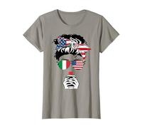 Drapeau Italien américain Café Mama Girl Sister Aunt Italie USA Flag T-Shirt