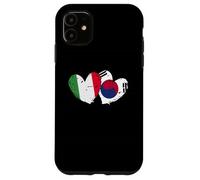Drapeau Italien coréen en Forme de cœur avec Double Drapeau Italien Coque pour iPhone 11