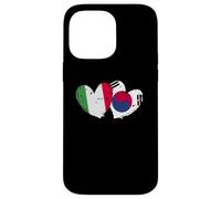 Drapeau Italien coréen en Forme de cœur avec Double Drapeau Italien Coque pour iPhone 14 Pro Max