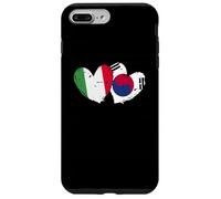 Drapeau Italien coréen en Forme de cœur avec Double Drapeau Italien Coque pour iPhone 7 Plus/8 Plus