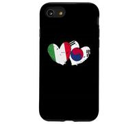Drapeau Italien coréen en Forme de cœur avec Double Drapeau Italien Coque pour iPhone SE (2020) / 7/8