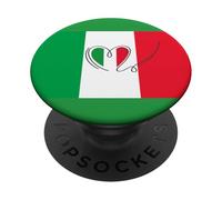 Drapeau Italien de la fierté Italienne en Forme de cœur pour Amoureux des Voyages patriotiques PopSockets PopGrip Adhésif