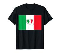 Drapeau Italien de la fierté Italienne en Forme de cœur pour Amoureux des Voyages patriotiques T-Shirt