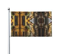 Drapeau italien de la vieille rue en plein air quatre saisons Drapeau de vacances double face avec boutonnière Fond décoratif Fournitures de fête