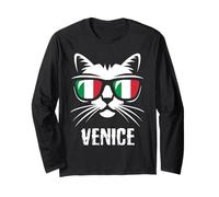 Drapeau Italien de Venise - Souvenir de Vacances - Chat drôle Manche Longue