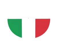 Drapeau italien demi-cercle à suspendre pour l'extérieur | 1 bannière imperméable et durable à 3 œillets pour porche, clôture et balcon. Événements patriotiques de la fête nationale