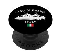 Drapeau Italien du lac Braies - Pragser Wildsee - Tyrol du Sud PopSockets PopGrip Adhésif