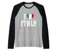 Drapeau Italien I Love Italy Manche Raglan