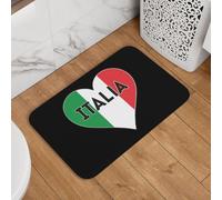 Drapeau Italien Italie J'aime L'Italie Paillasson D'Entree Lavable en Machine Paillasson Intérieur Antidérapant Tapis De Douche pour Extérieur Couloir Porte 40X60Cm